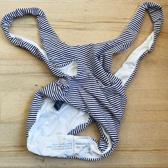 Aerie stripe deep low back one piece NEW - Picture 3 of 4
